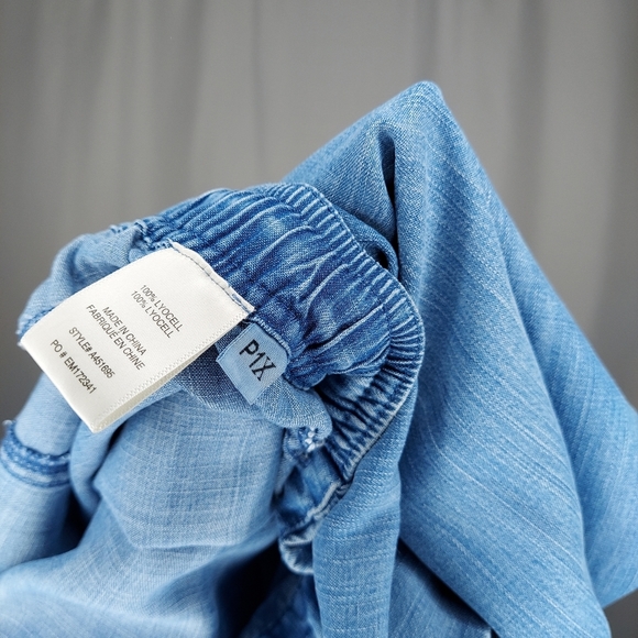 Side Stitch Los Angeles Lyocell Pants P1X Blue Jogger Drawstring Elastic Pullon - Picture 8 of 10